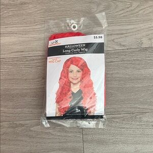 Kids Red Long Curly Wig Costume - Unopened